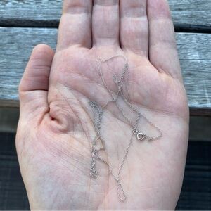 10K White Gold Chain Necklace – 18" Delicate & Versatile